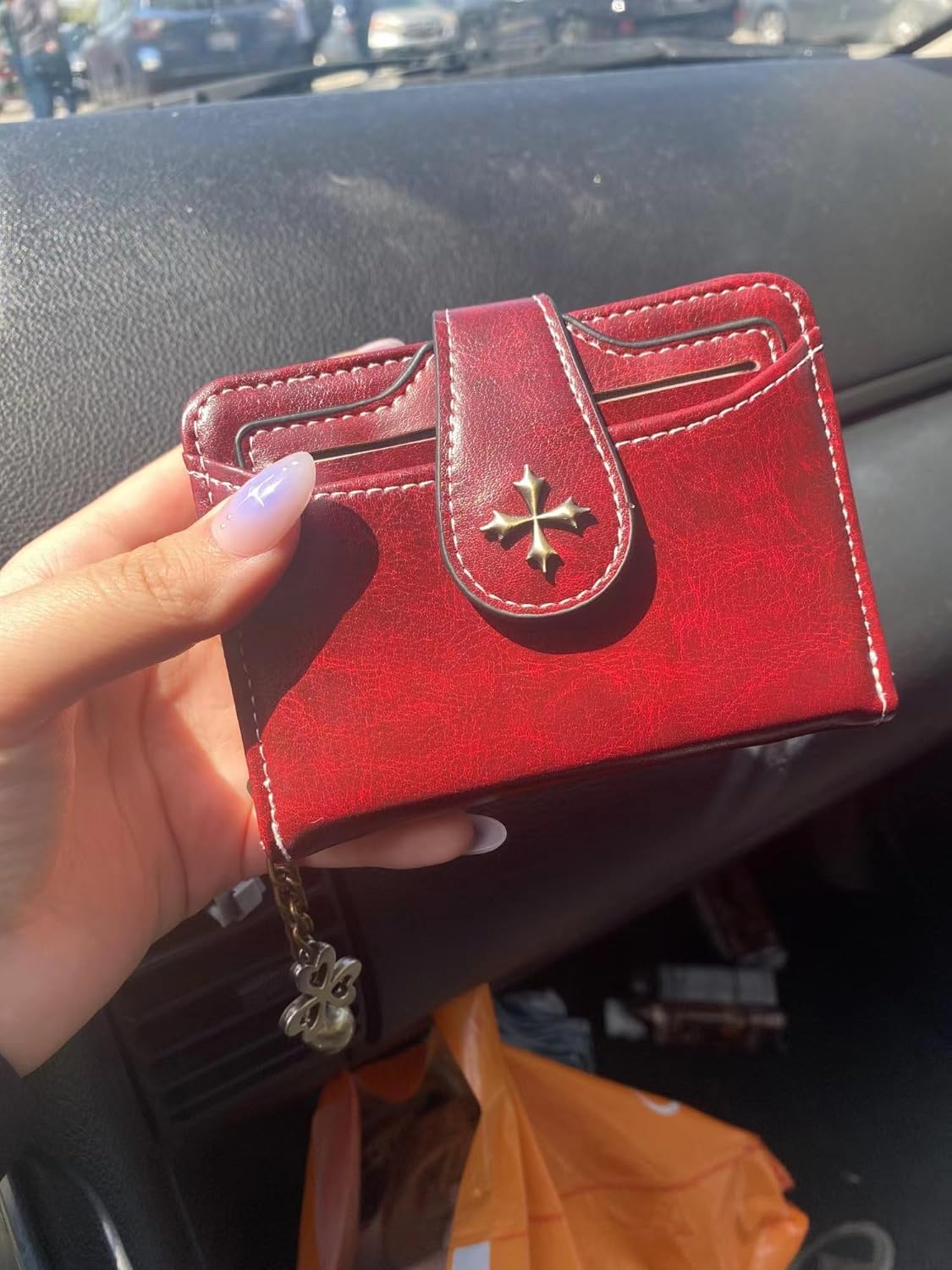 GGOOB Small Wallet for Women Zip Bifold Vintage Wallet Goth Purse Mini Leather Cash Wallets with Zipper Coin Pocket - Image 2