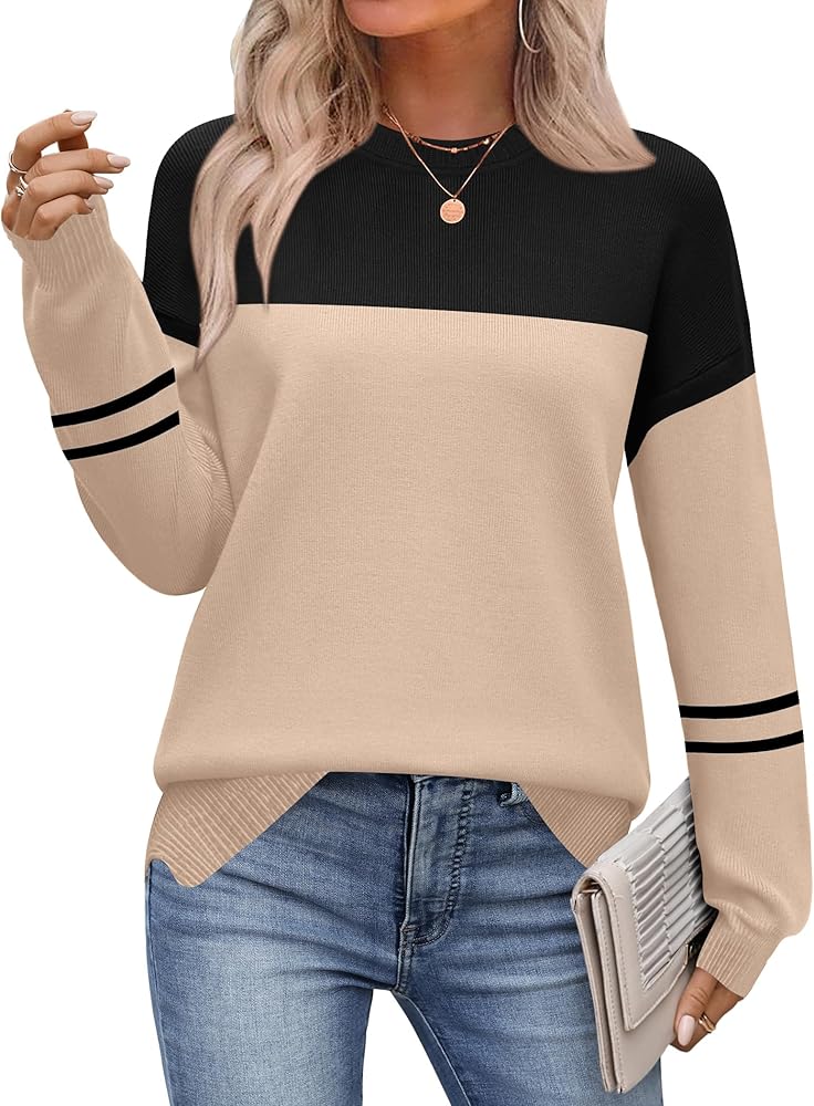 Zeagoo Womens Crewneck Pullover Sweater Long Sleeve Knit