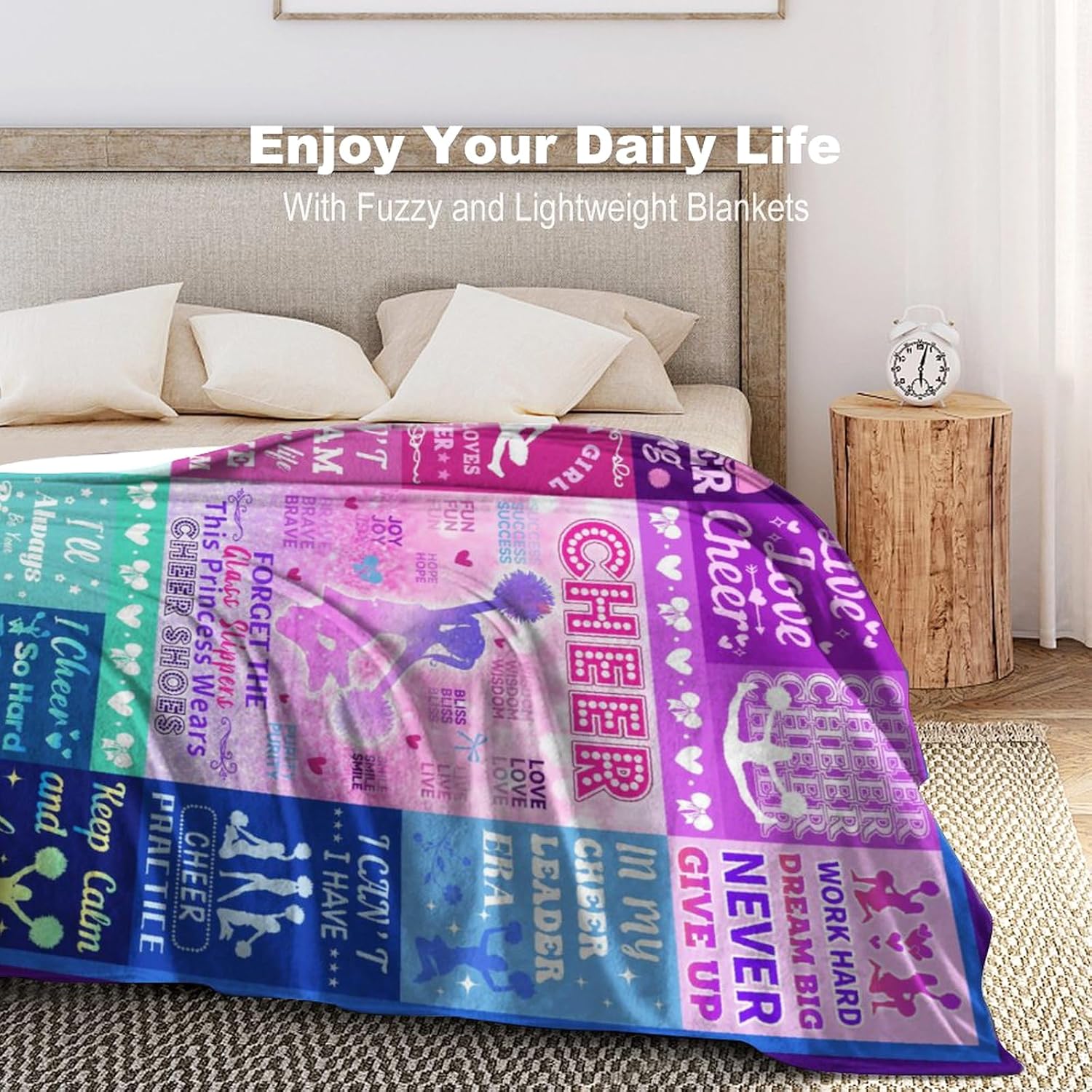 Cheerleader Blanket Gifts for Girls Women,Cheer Stuff Cheerleading Gifts Bulk for Team Coach,Cheer Blankets for Girls Lovers 60"x50" - Image 6