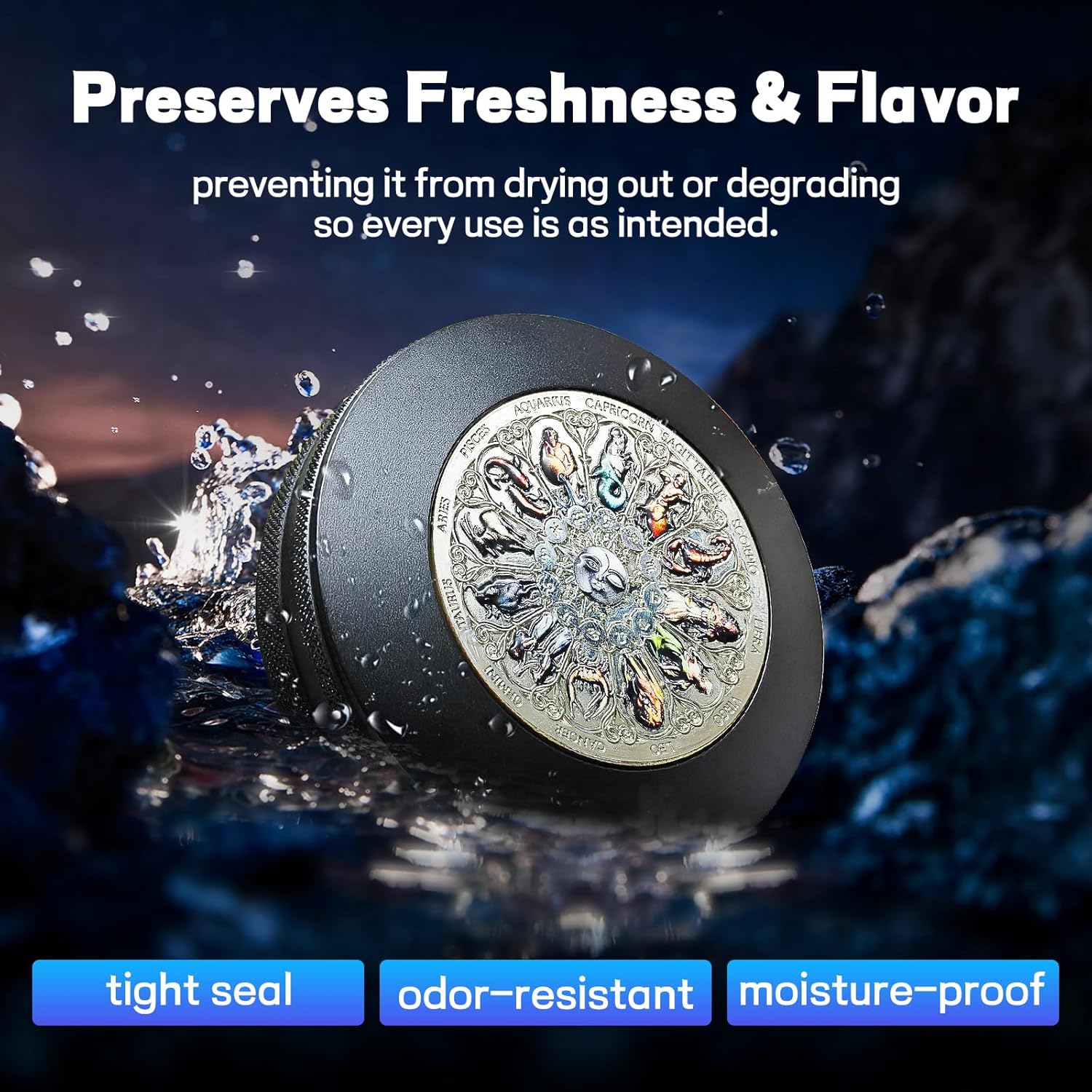 12 Zodiac Signs Metal Can | Metal Container | Pouch Container | Small Storage Tin | Relief Craftsmanship | 3D Effect