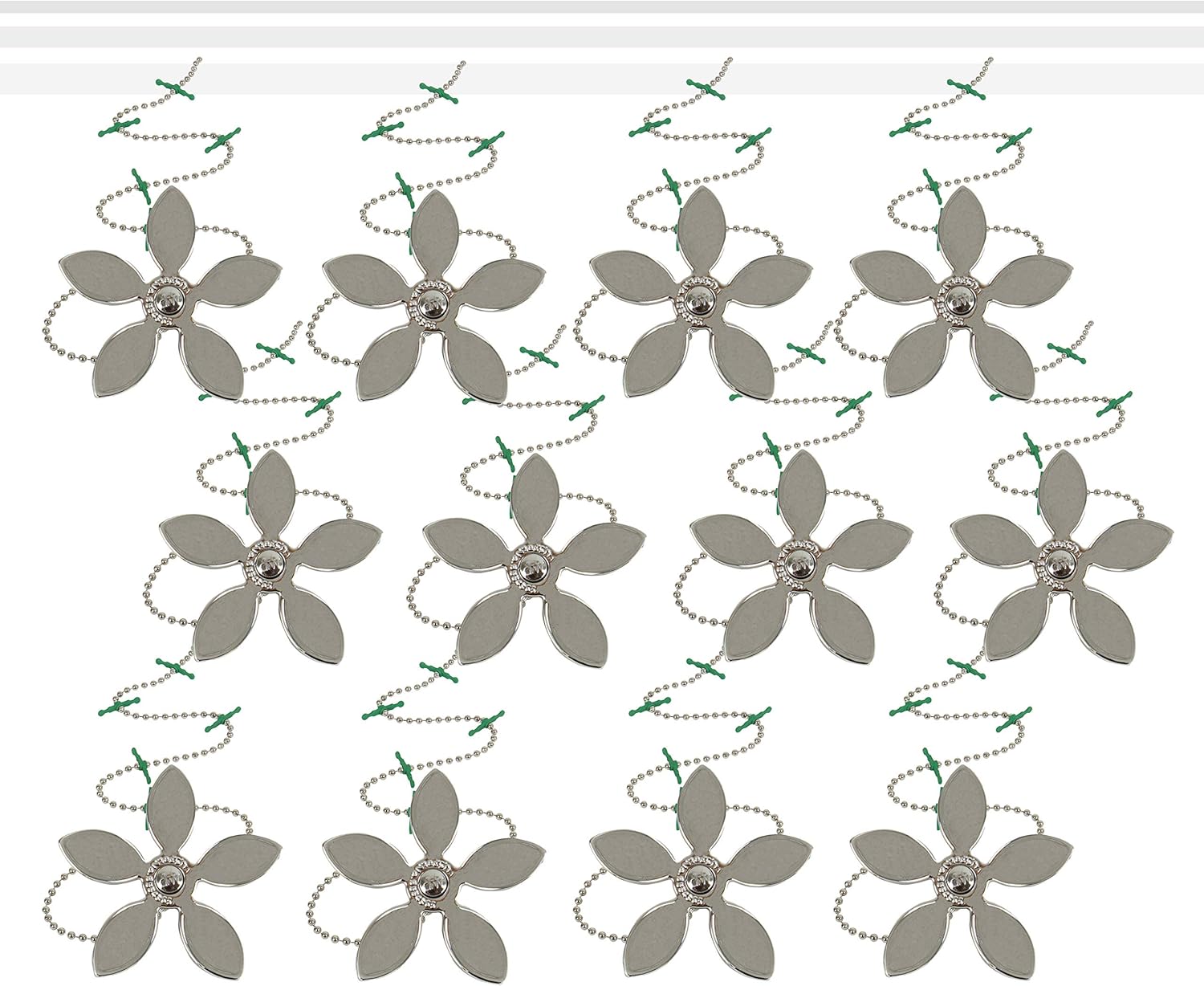 Shower, Sink, and Bathtub Disposable Drain Hair Stopper As Seen On Shark Tank, Flower, Silver, 12 Pack