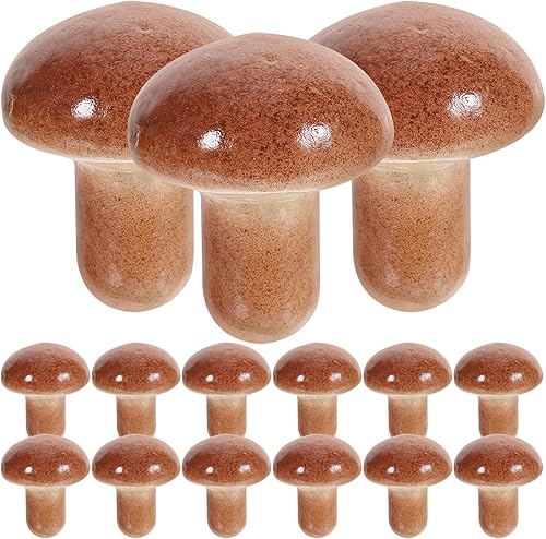 Miniatura 6 de PRETYZOOM Setas falsas, 20 piezas de pequeñas figuras de hongos en miniatura, estatua de hongo linda, de resina, hongos en miniatura, hadas, jardín,