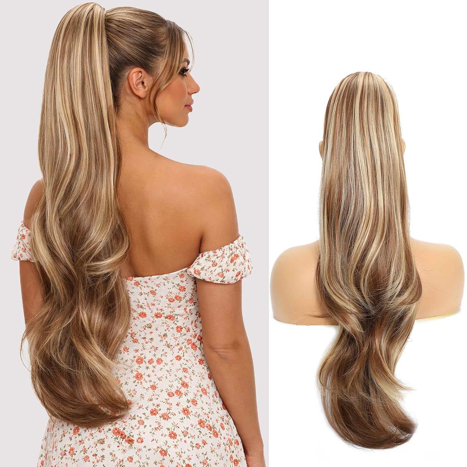 Multi Layered Wavy Drawstring Ponytail Extension 26 Inch Long Hairpiece for Women Voluminous Pony Tails No Glue Easy Install Soft & Tangle-Free Synthetic Hair for Daily Use Quick Secure Hairstyle