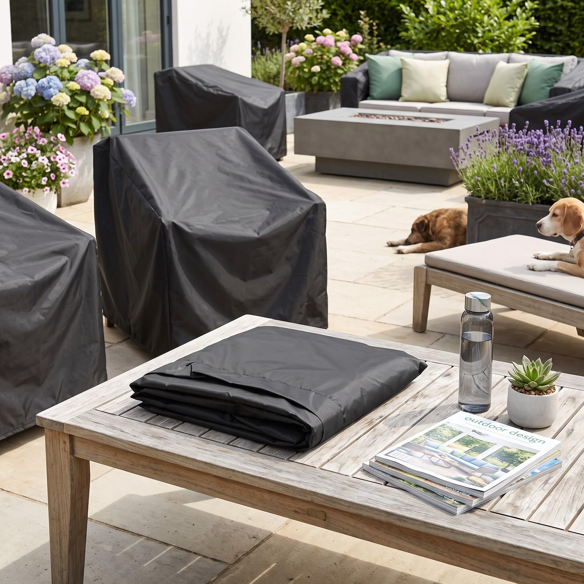Wakects Copertura per Mobili da Giardino, Impermeabile Antivento Antistrappo, Poliestere, 90 x 100 x 80 cm