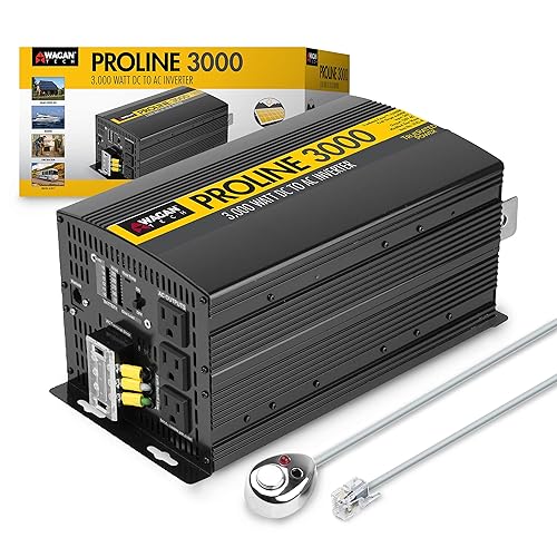 Wagan EL3742 3000 Watt Power Inverter with Remote Control 6000
