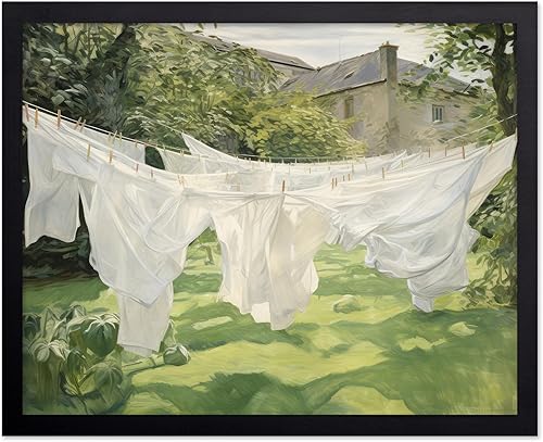 Miniatura 1 de Poster Master Póster de lavandería en línea, impresión retro blanca para lavandería, arte de acuarela, arte impresionista, arte de lavandería, arte