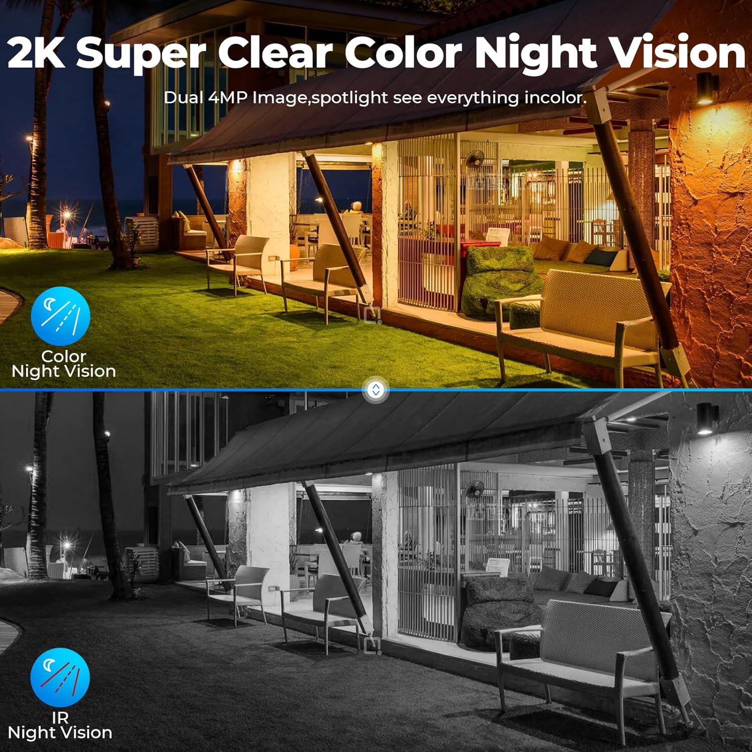 Camcamp SC44 2K color night vision comparison