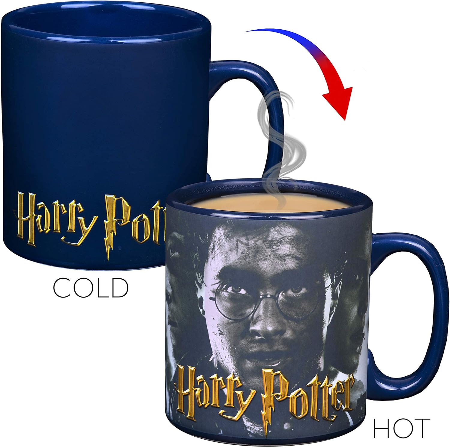 Get Popular Offer Harry Potter 20oz Large Heat Reveal Coffee Mug - Harry, Ron, Hermione Movie Image Activates with Heat