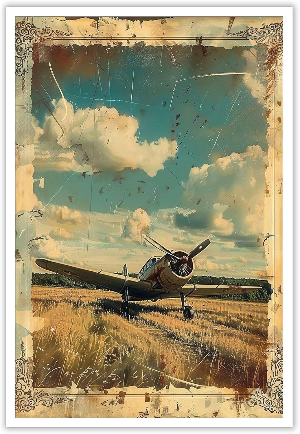 Vintage Steam Train Posters Countryside Railway Travel Canvas Wall Art Nostalgic Retro 90s Old Train Prints Painting For Living Room Bedroom Office Wall Decor 16x24in Wframed