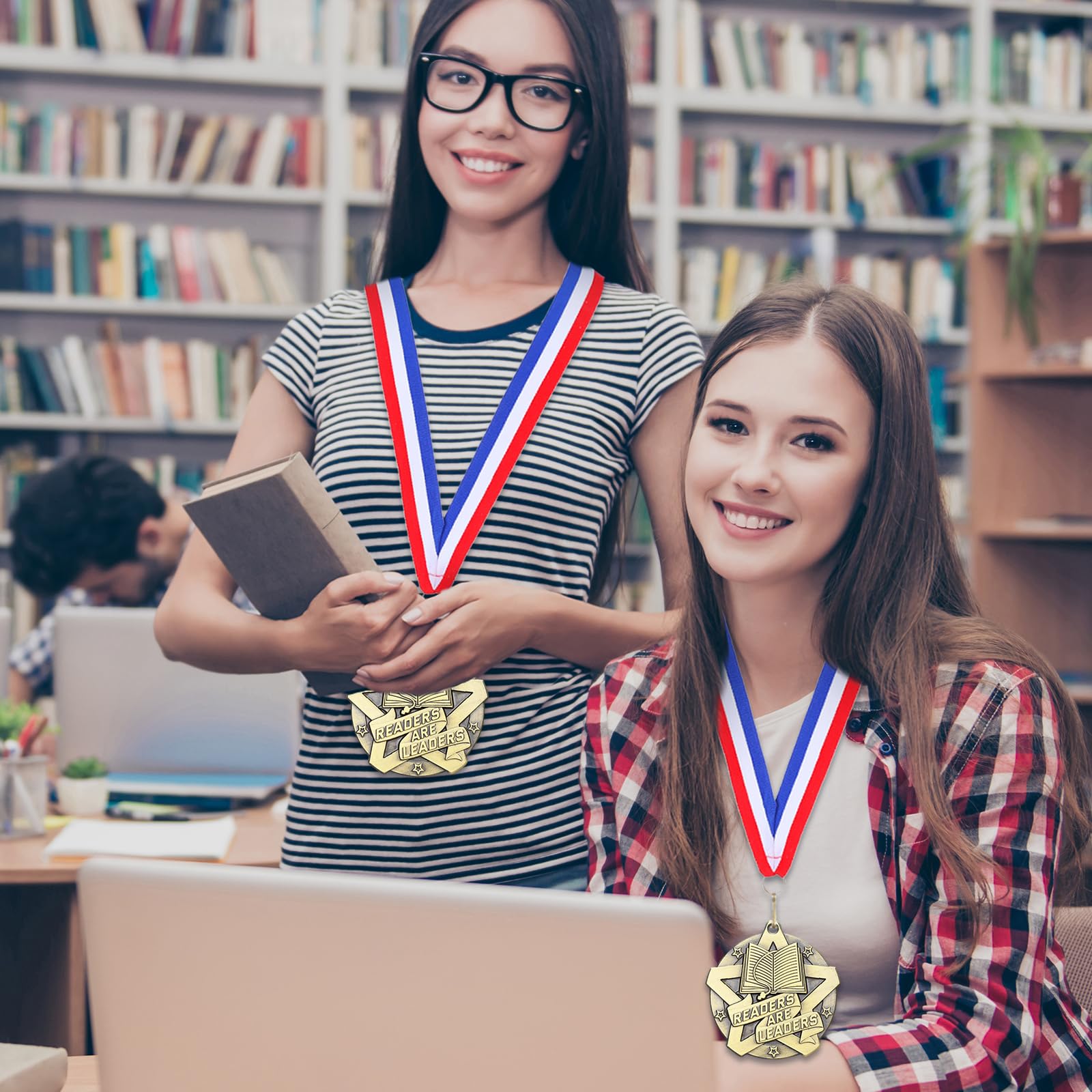 Quelay 60 medallas de metal de 5 cm con cintas para el cuello para competiciones, graduación, escuela, fiesta, adultos, torneos, premio de trofeo, regalo