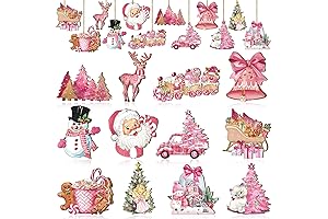 Huwena Pink Christmas Tree Ornaments: Vintage Charm for Your Holiday Decor