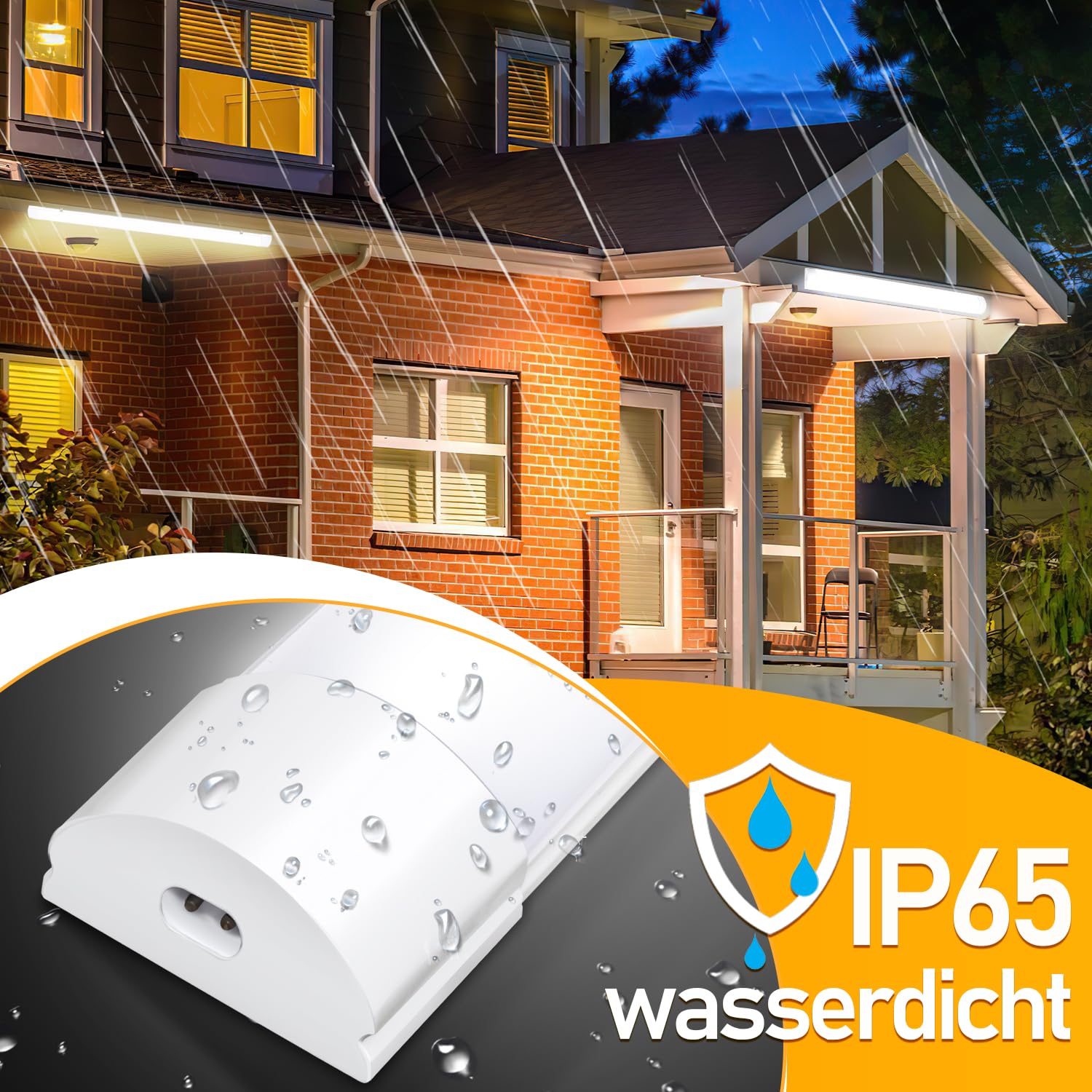 10 unidades LED (60 cm, 18 W, 1530 lm, tubo LED, 4000 K, IP65, luminaria de techo, neón, LED, ángulo de haz de 120 °, luz de techo led para taller, oficina, dormitorio, salón, cocina