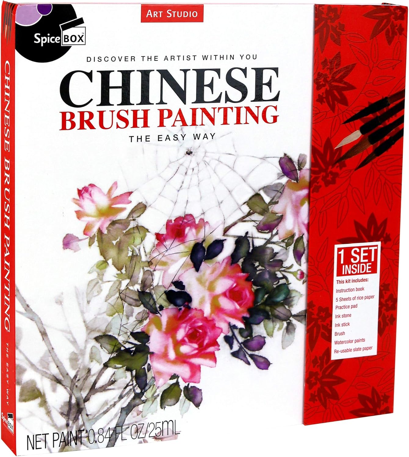 SpiceBox Adult Art Craft & Hobby Kits Art Studio Chinese Brush Painting, Multicolor, 2408