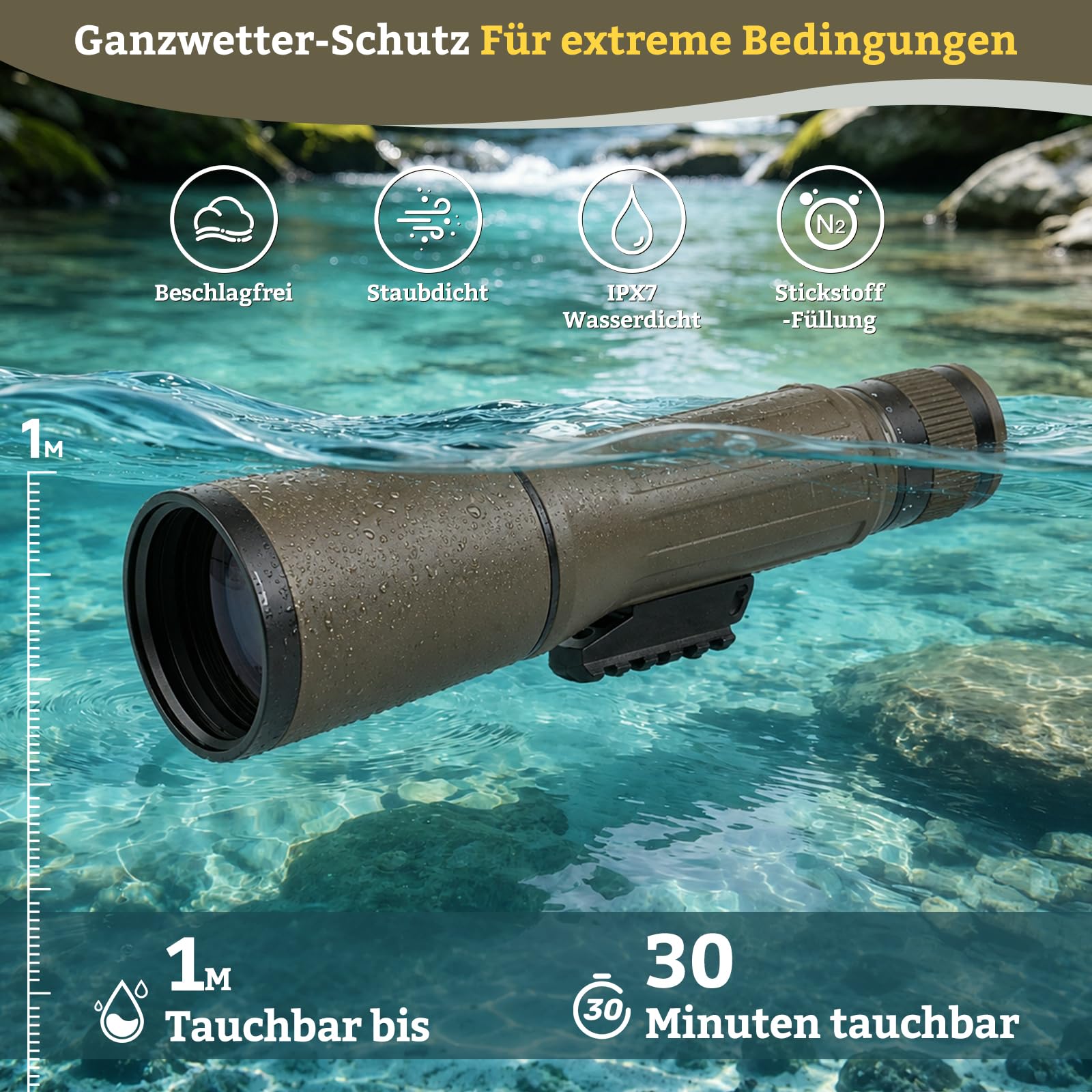 12×62 Spektiv Vogelbeobachtung HD IPX7 Wasserdichtes | Spektiv mit Stativ BAK4 FMC Porro Prism für Sportschützen,Twist-up-Augenmuschel,Monokular Fernrohr für Jagd Wildtiere