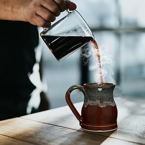 Miniatura 8 de Taza de café Potbelly de 20 oz hecha a mano en los Estados Unidos (Negro-Blanco)
