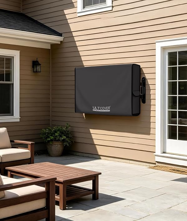 ULTCOVER Waterproof Outdoor TV Cover for 50-54 inch Outside Flat Screen Televisions with Mounts and Stands, Black by ULTCOVER - Used condition - Image 7