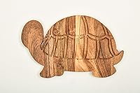 Vista 6 de Treen Art Tabla de cortar de madera de tortuga marina para cocina, 13 pulgadas de largo x 8 pulgadas de ancho, tablas de cortar de madera