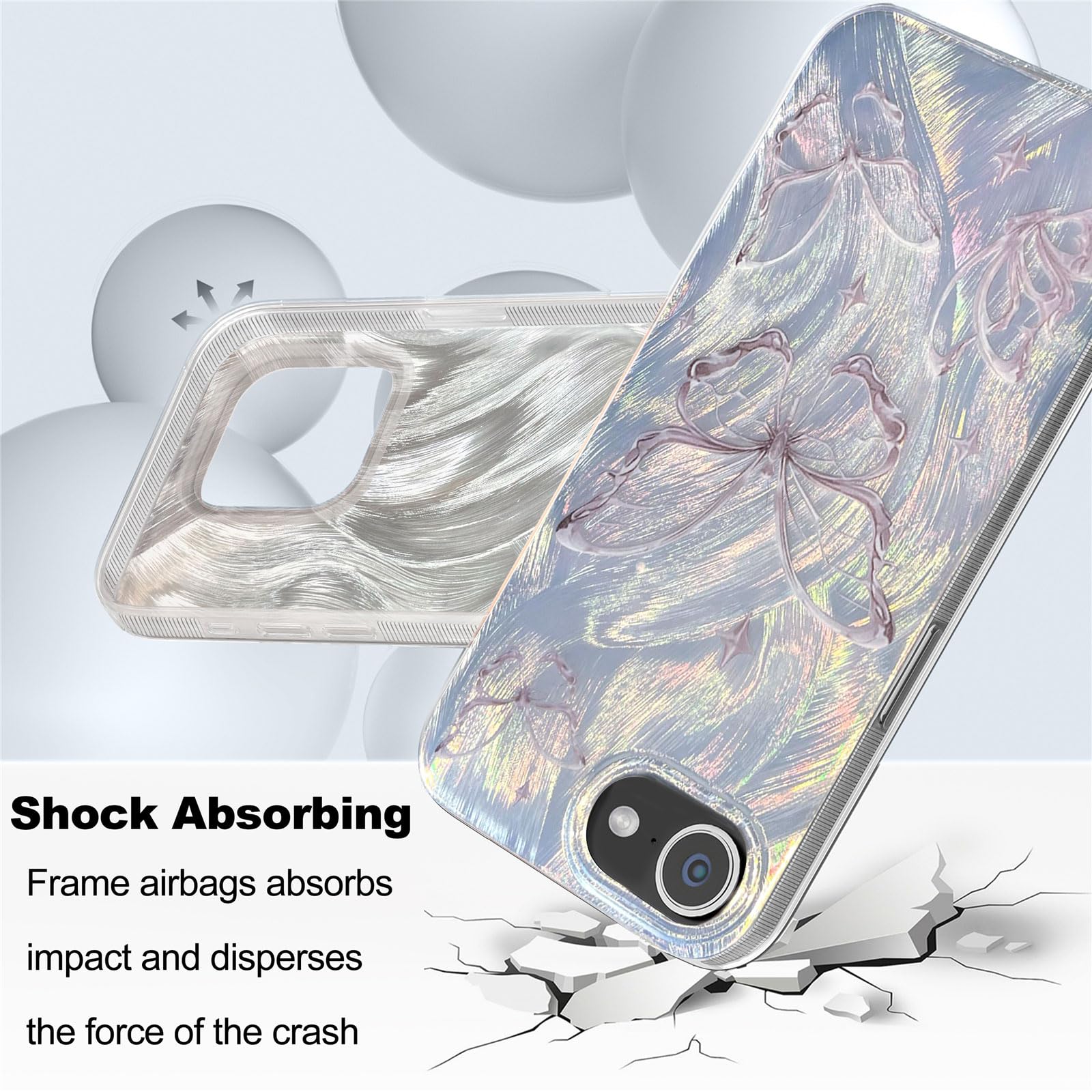 Amazon.com: I-MGAE-IN-AR Compatible with iPhone 16 e Case Silver