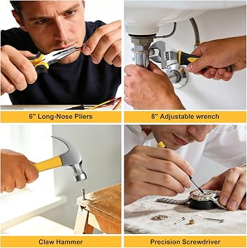 209 Piece Tool Kit for Home Socket Wrench Auto Repair Tool Set,General Household Tool box,Basic Hand Tool Kit,Perfect for Homeowner, Diyer, Handyman
