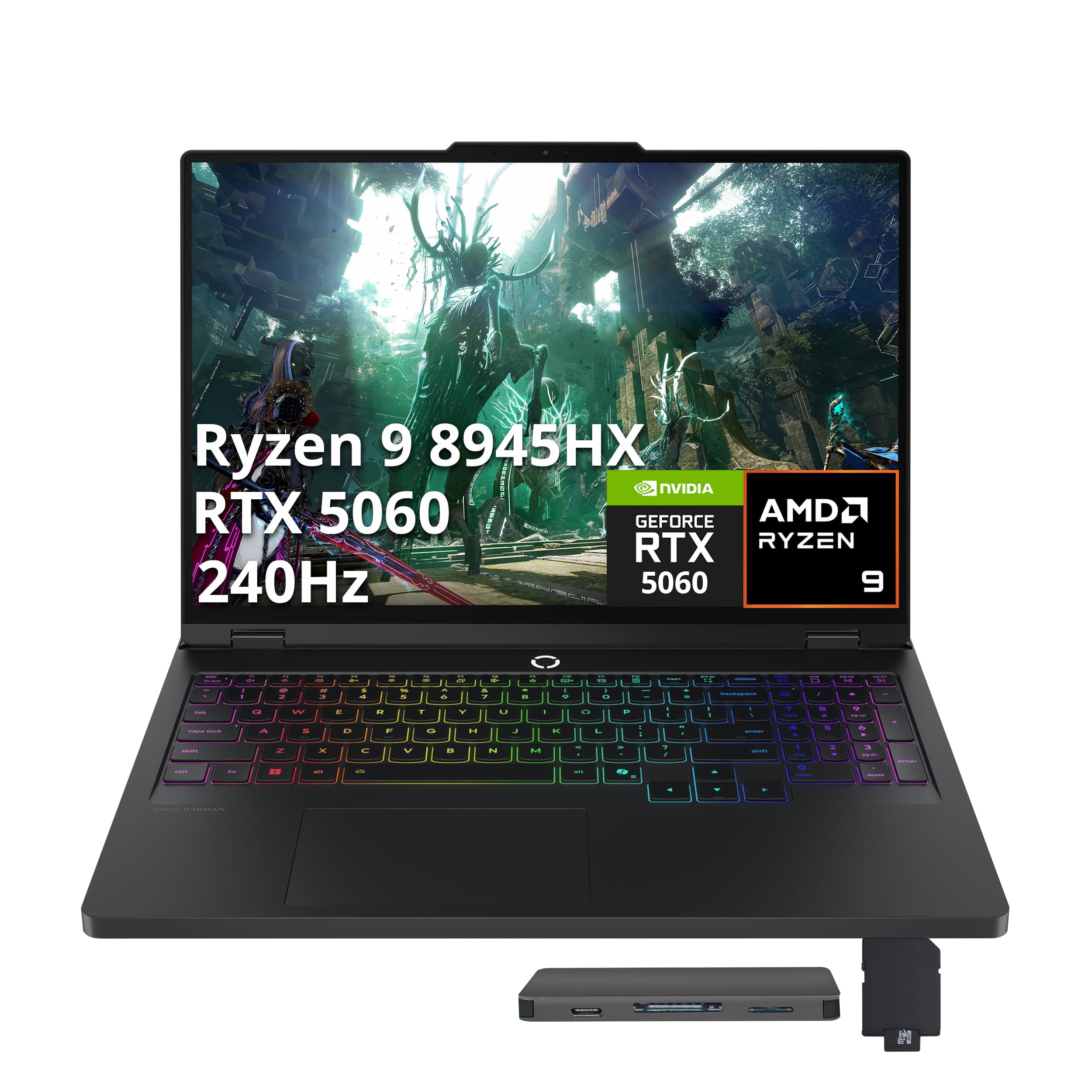 Lenovo Legion Pro 5 16" WQXGA 240Hz Gaming Laptop, AMD Ryzen 9 8945HX, GeForce RTX 5060 8GB GDDR7, 16GB DDR5, 1TB SSD, 24-Zone RGB Backlit Keyboard,