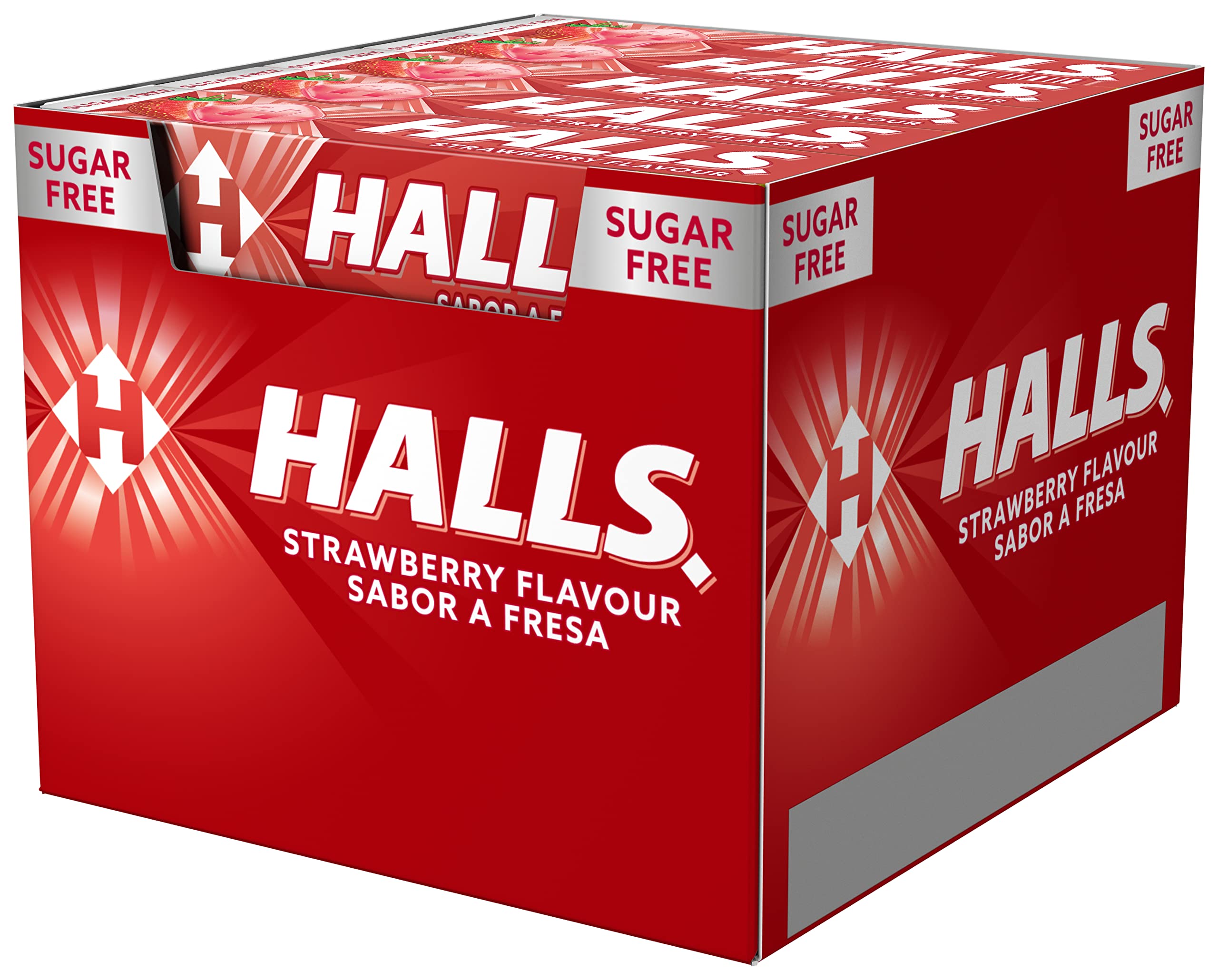 Halls Fresa - Caramelo duro - Caja con 20 Sticks de 32 g