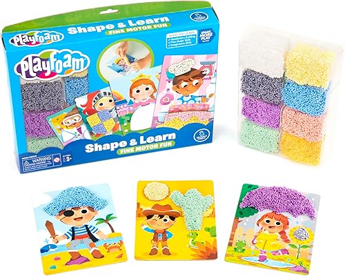 Educational Insights Playfoam Shape & Learn - Tarjetas de personajes, desarrolla vocabulario y habilidades motoras finas con un juguete sensorial, a