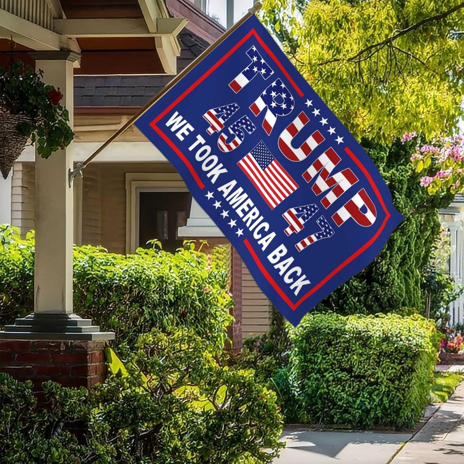 NASIAN 3 Ply Patriotic Ameican Flags 3x5 Ft Outdoor We Took America Back Flags for Outside Yard Garden House Decorations Banner