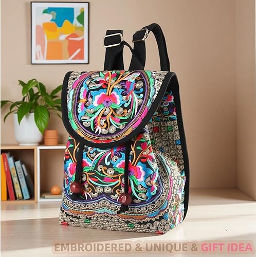 Miniatura 2 de Goodhan - Mochila de viaje para mujer diseño clásico de bordado étnico