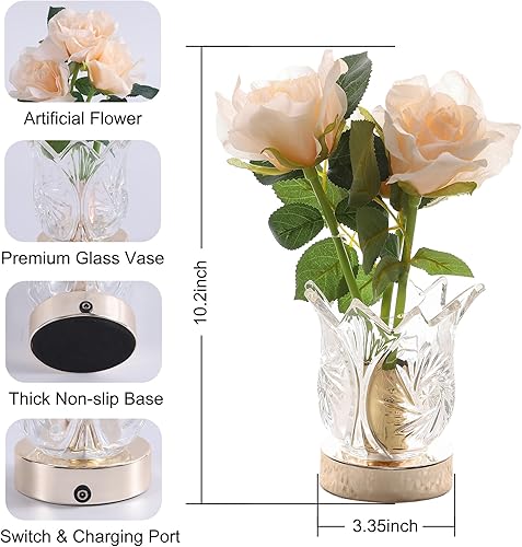 Miniatura 5 de WSYEAR Lámpara de mesa personalizada, regalos para mamá, esposa, hija, escritorio de madera de tela para dormitorio, sala de estar, oficina,