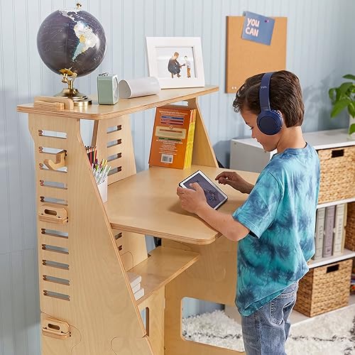 Vista 11 de ECR4Kids Grows with Me - Escritorio para sentarse o de pie, muebles para niños, natural