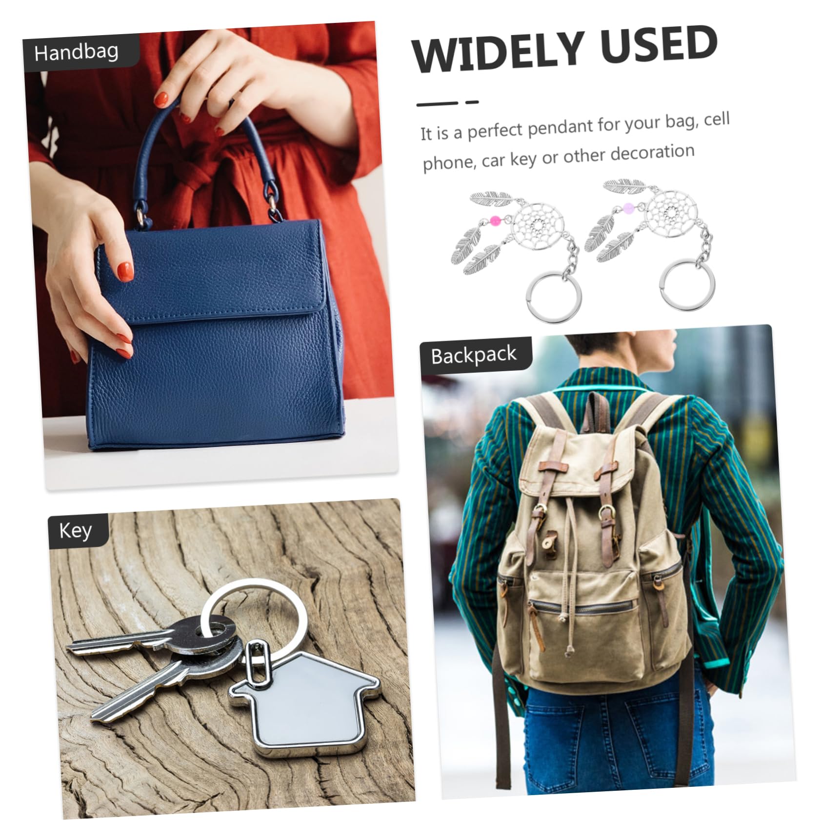 DECHOUS 24piezas Llaveros De Atrapasueños De Colgante y Decoración Para Bolsos y Llaves