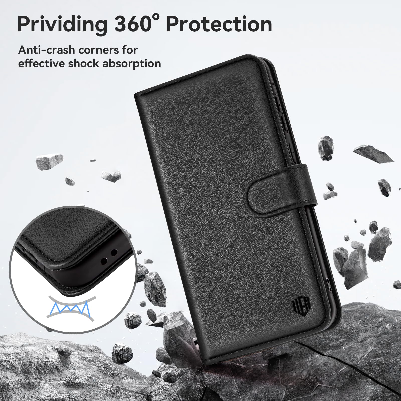 ivencase Cover per Samsung Galaxy A56 5G con Vetro Temperato [Premium Pelle] [Funzione Stand] Slot Scheda Antiurto Magnetico Wallet Flip Case Protettiva Custodia per Samsung Galaxy A56 5G, Nero