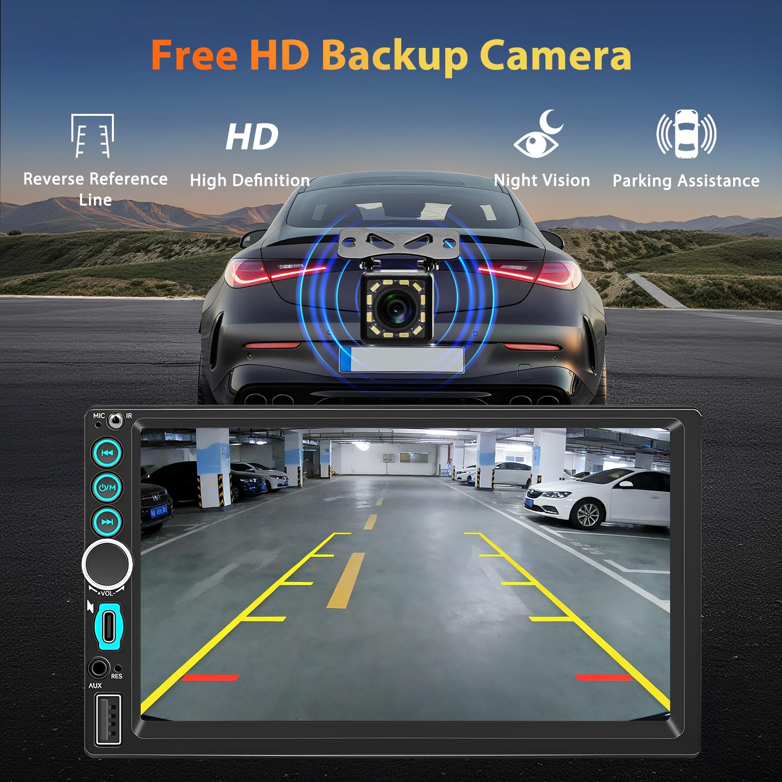 Autoradio 2 DIN BT Car Radio Car Play con Wireless Carplay e Android Auto, Doppi
