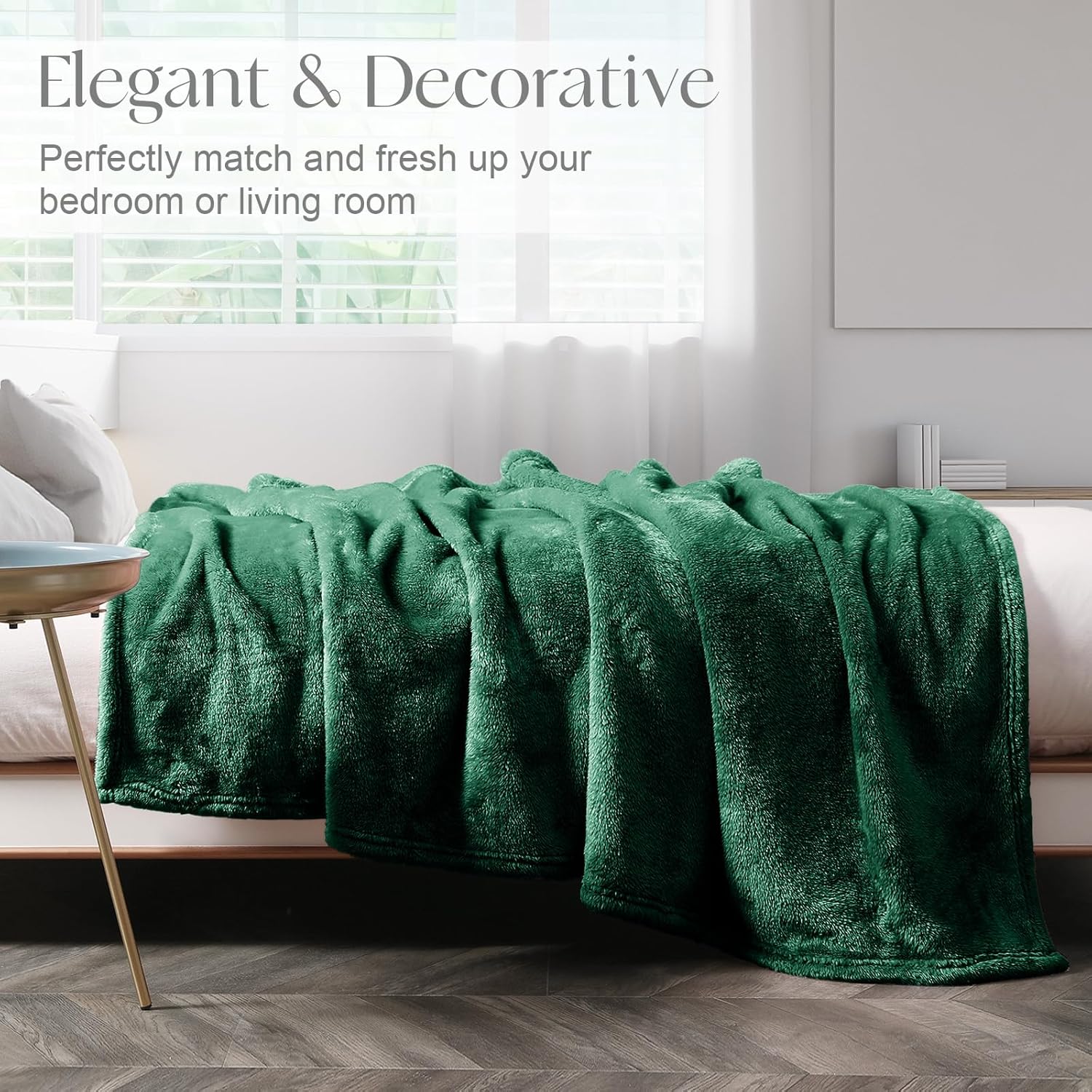 Whale Flotilla Emerald Green King Size Blanket for Bed, 300GSM Soft Warm Fleece Fabric, Decorative Lightweight Plush Fluffy Blankets for All Season, 90x104 Inch - Image 5