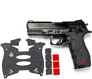 Handleitgrips Gun Grip Tape Compatible with Taurus TH9 | Black Textured Rubber Pistol Grip Tape with Red Inserts | Gun Accessories | Veteran Owned