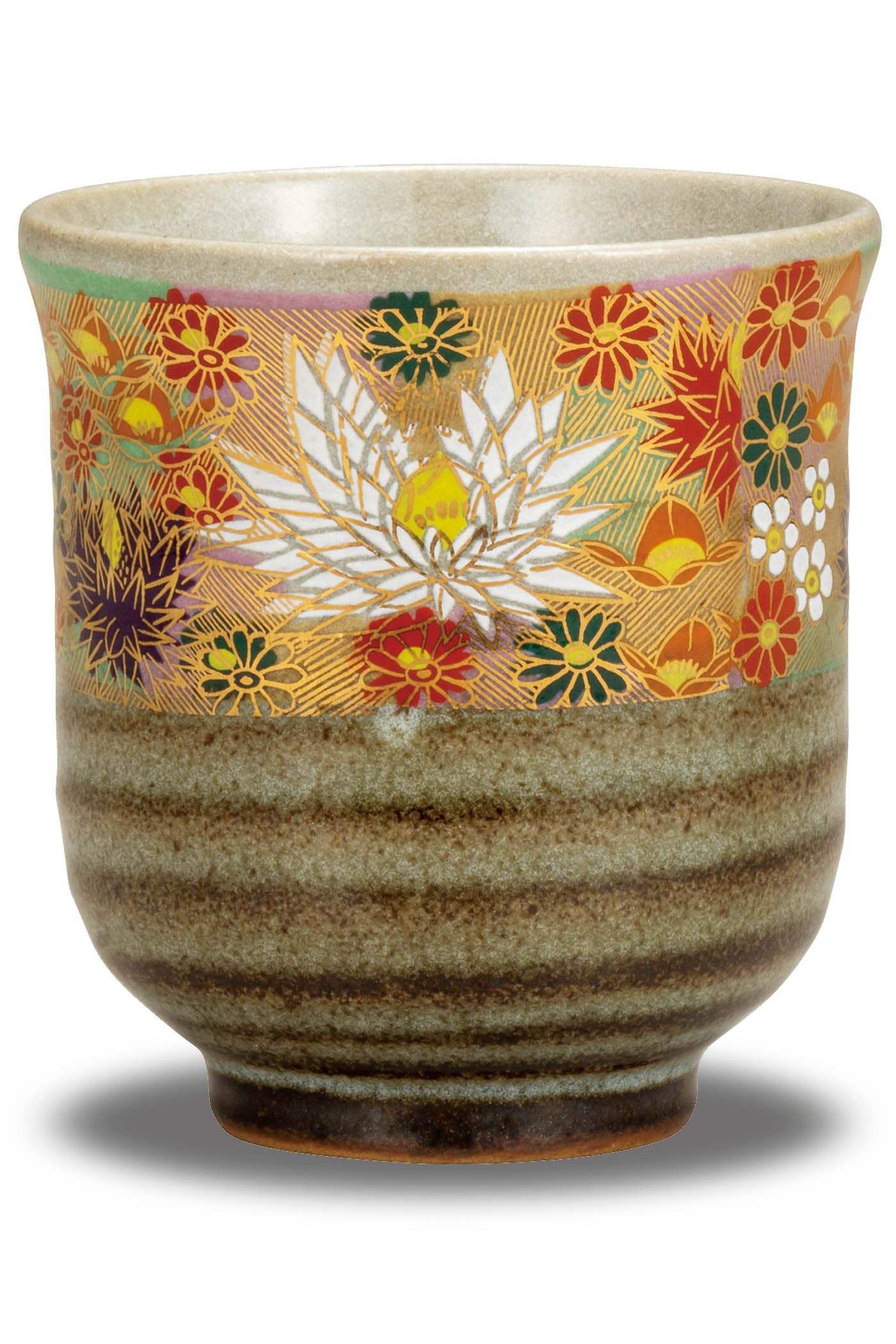 Tea Cups, Stylish Kutani Ware Yunomi (Real Gold Hanazumi), Tea Bowl, Ceramic, Brand, Japanese Tableware, Made in Japan : Home & Kitchen
