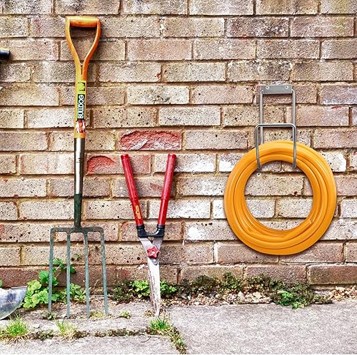 Miniatura 11 de Soporte de pared para manguera de jardín, gancho de manguera resistente para manguera de agua, manguera de bolsillo, manguera flexible, manguera