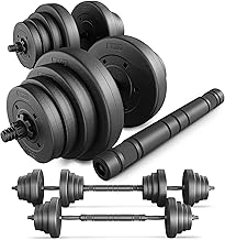 TREX SPORT Hanteln Set | 2er Set Kurzhanteln & Langhantel | 20kg 40kg Hantelset Dumbbell Set mit Verbindungsrohr