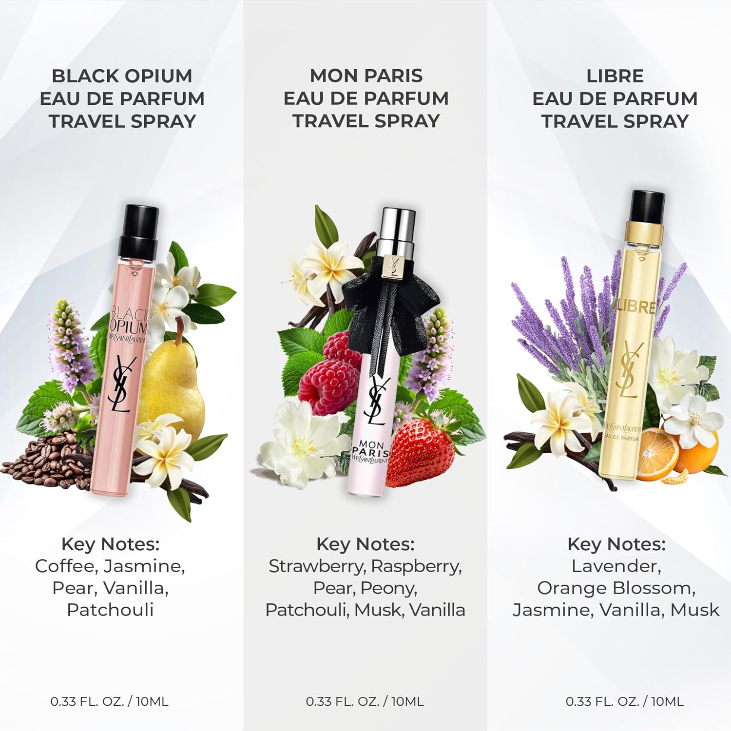 YSL Trio Fragrance Set Collection Libre, Black Opium, Mon Paris (3 x 0.33 oz) - Image 3