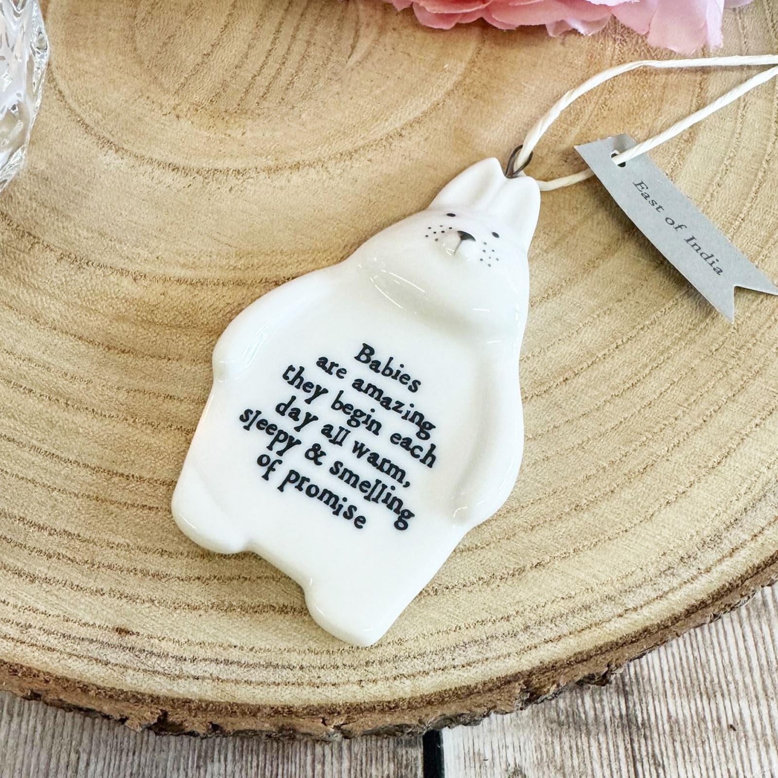 East of India Porcelain Rabbit Hanger | Babies Are | Mum