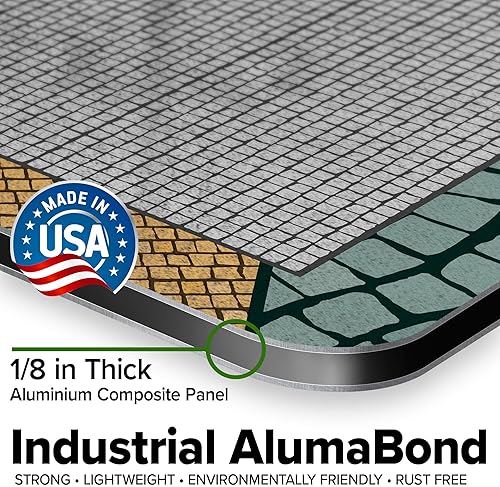 Miniatura 76 de My Sign Center - Letrero personalizado, 11 colores de fuente, 13 estilos de fuente, 4 opciones de agujero, 22 tamaños, 8 x 32 pulgadas, sin óxido,