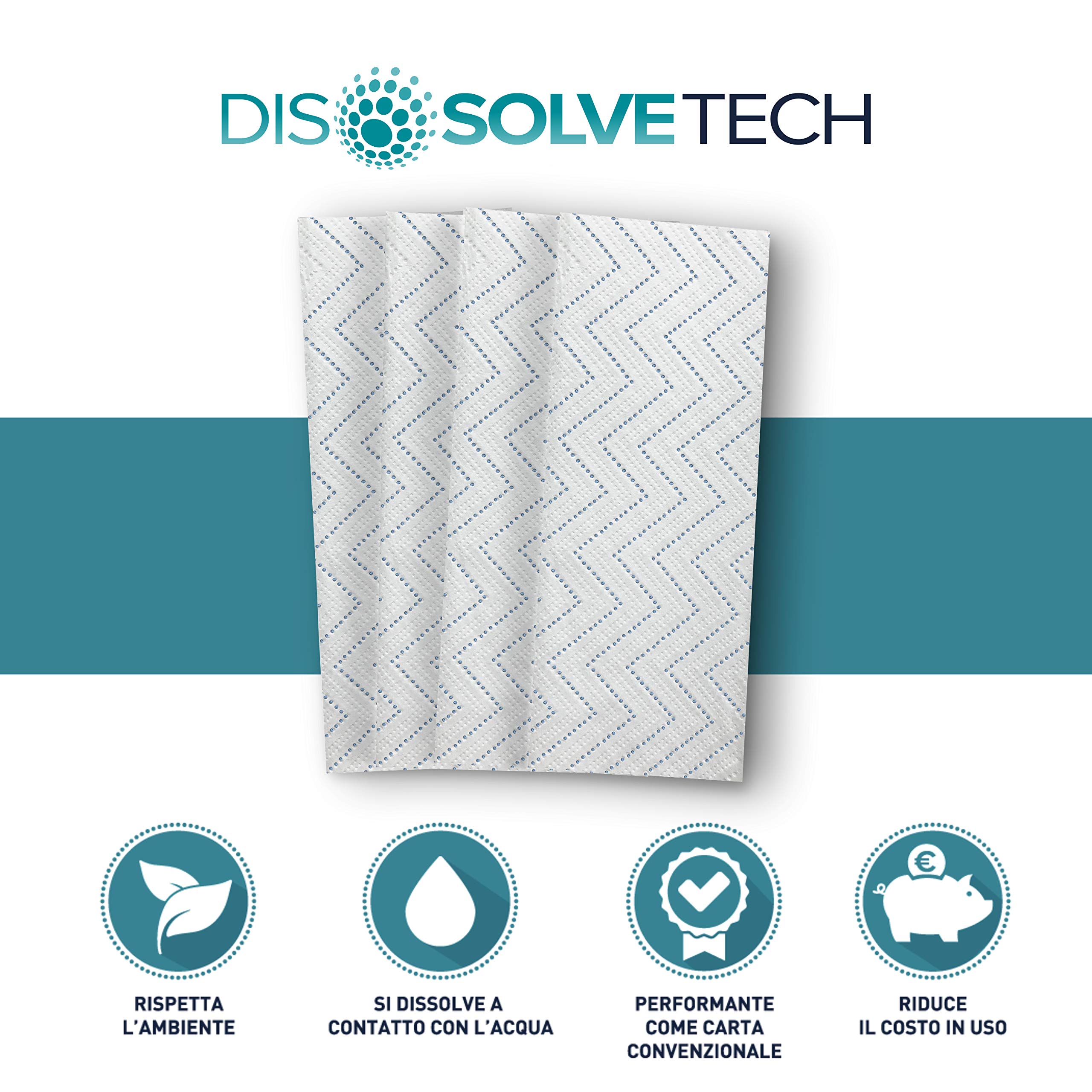 Asciugamani Di Carta Riciclata Dissolve Tech - Biodegradabili, Altamente Assorbenti, Per Dispenser - Foto 9