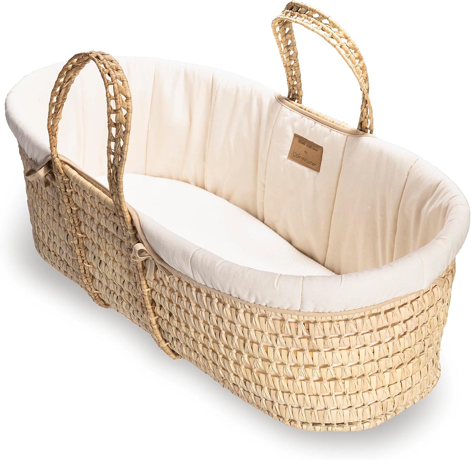 Clair de Lune Organic Palm Moses Basket Baby Natural Palm