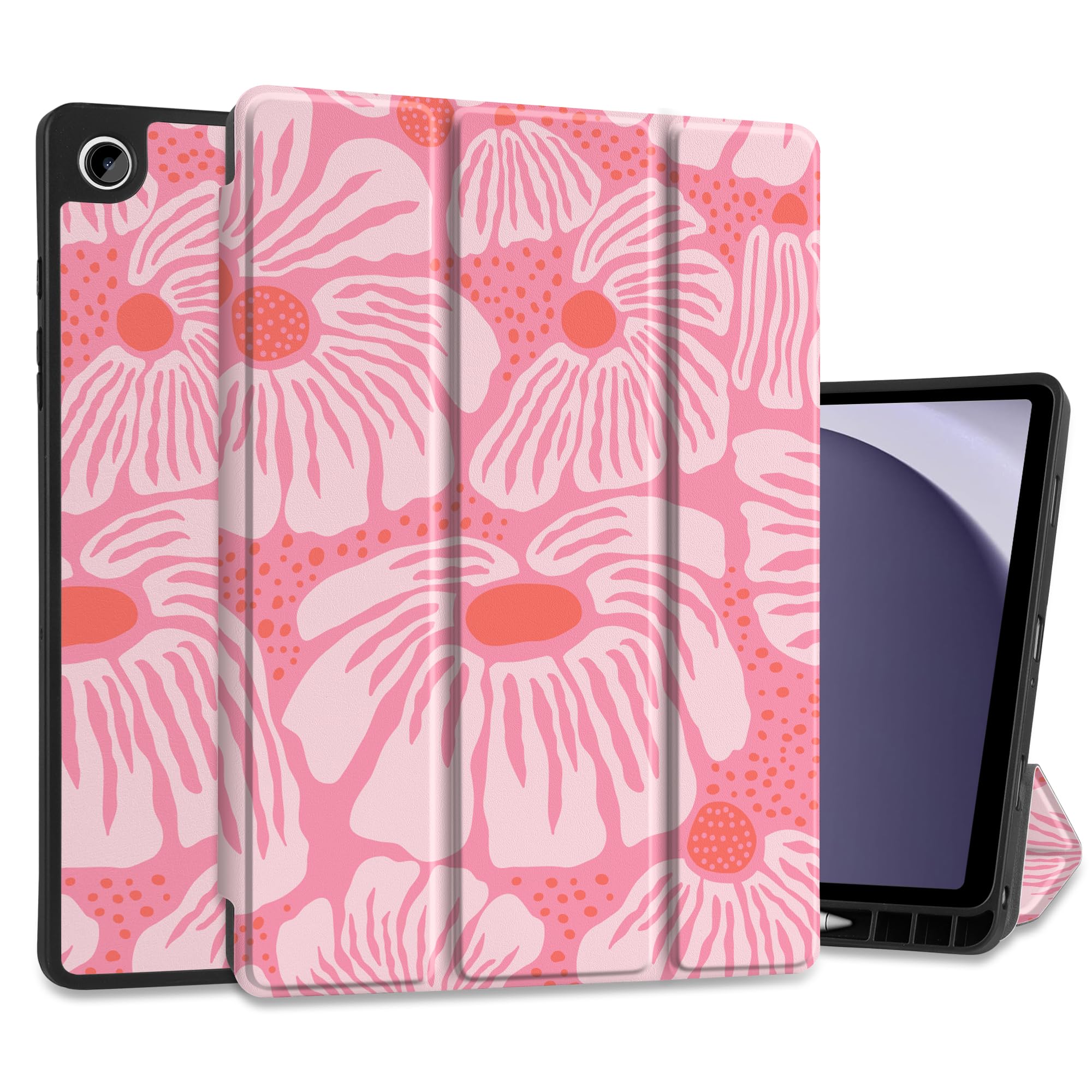 MEEgoodo Case for Samsung Galaxy Tab A9 Plus 11 inch Cover 2024 2023 with S Pen Holder, A9+ Smart Tablet Cases with Leather Trifold Stand+Soft TPU