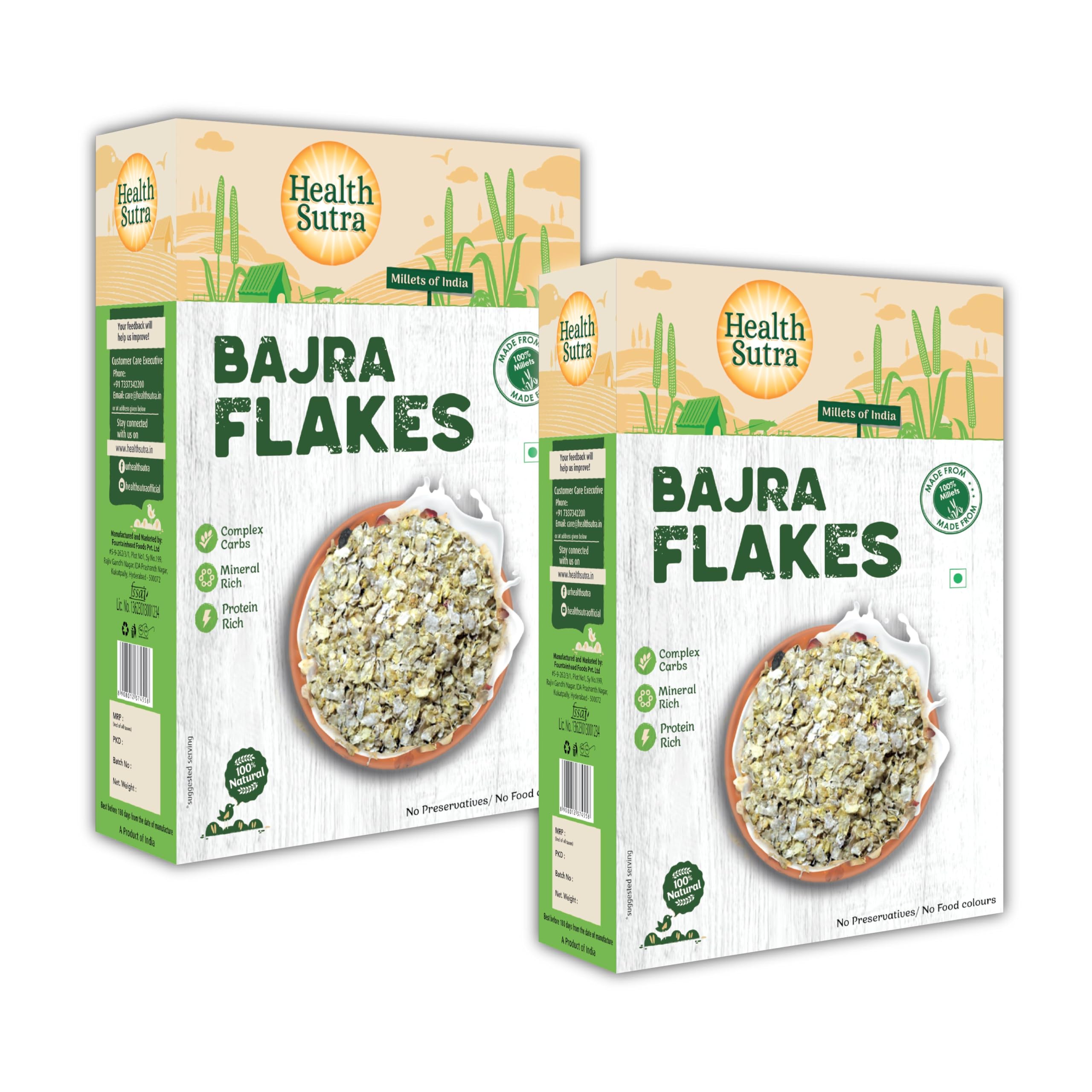 Health Sutra Bajra Flakes Combo - (500gm each) – Millets Cereal for Breakfast, High fibre, Gluten Free, Low Fat, Diet food for Weight Loss, 100% Natural, Use like Oats/Corn Flakes (B09FF7NGBW) Amazon Price History, Amazon Price Tracker