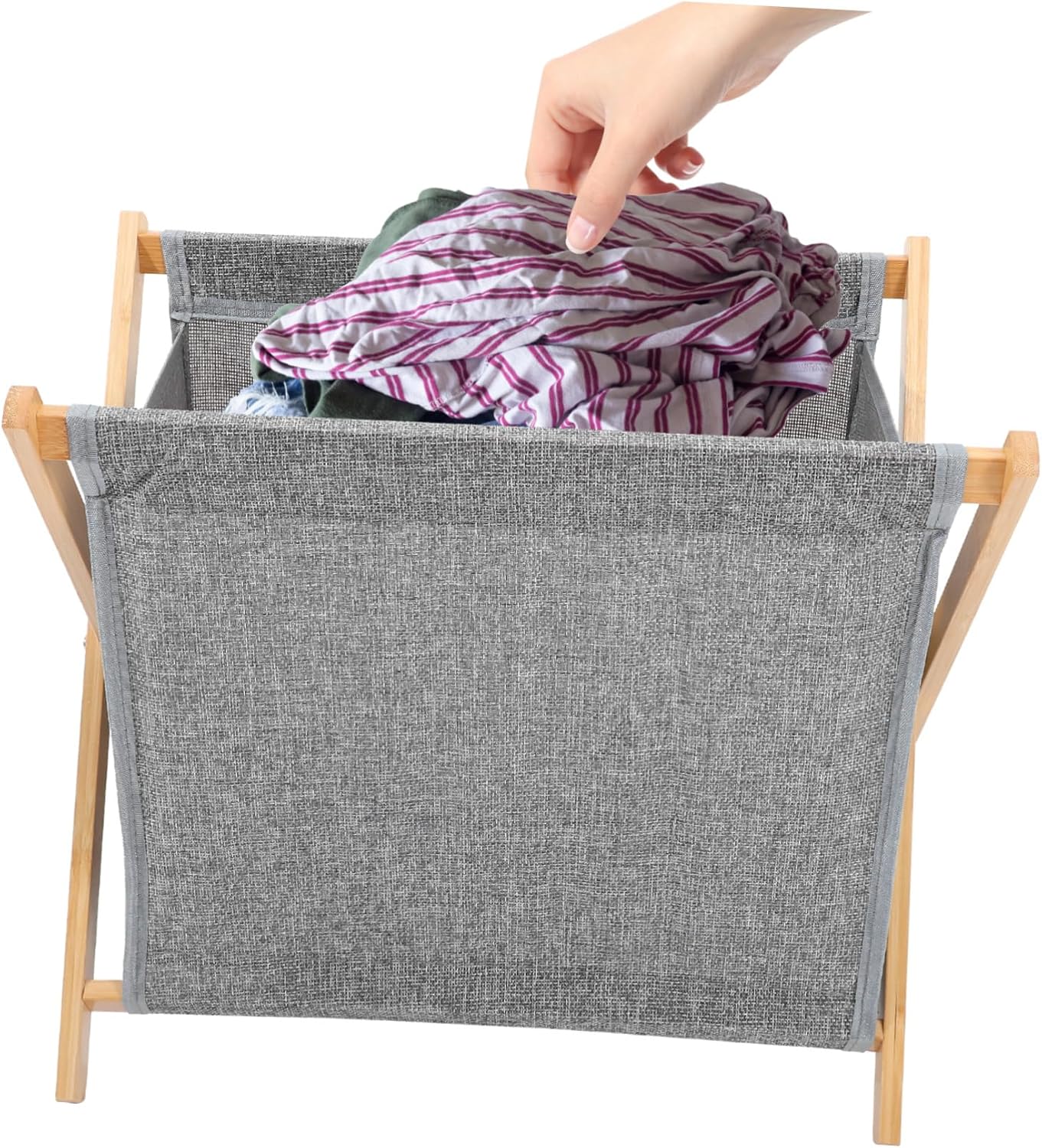 Foldable Laundry Basket Large Capacity Dirty Clothes Hamper for Home Storage Lightweight Stable Frame Organizer for Blankets Towels Pillows Yoga Mats