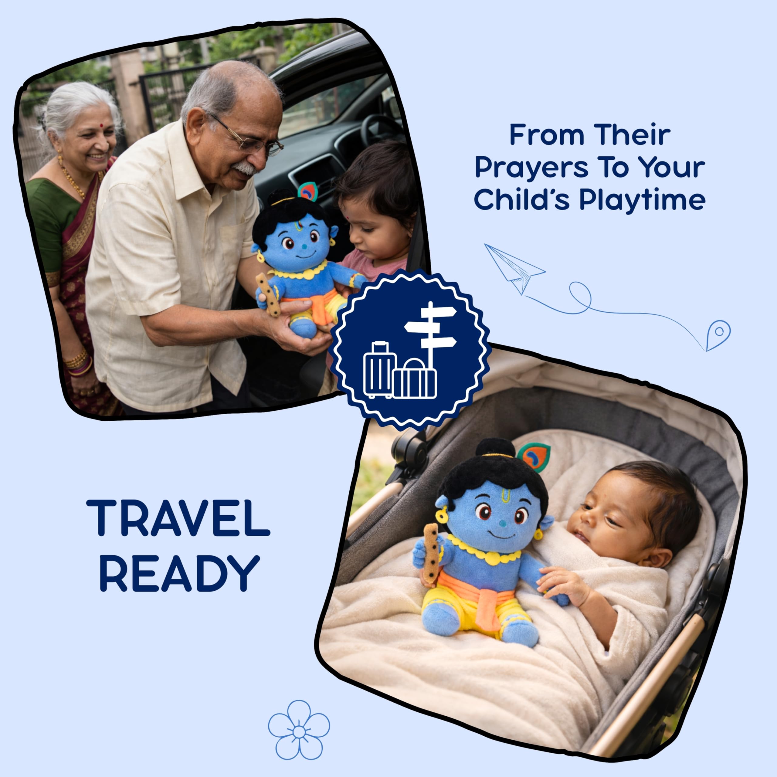 Clapstore Mantra Chanting Krishna with Meditation Mode Interactive Musical Soft Stuffed Plush Toy | Non-Toxic, Safe | Best Birthday Gift for Newborn Kids (Boys, Girls) — Amazon image 5