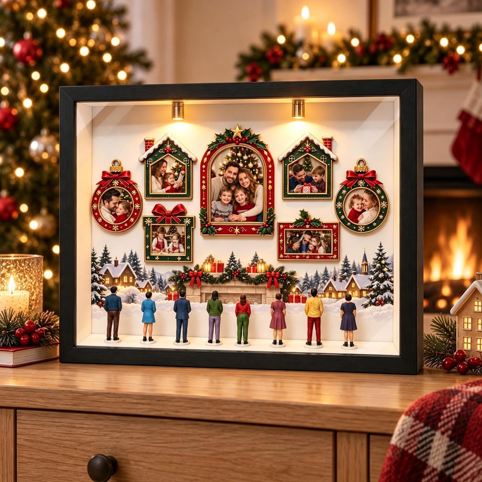 Zestaw muzealny Shadowbox, pudełko sylwetki muzeum Drewniana gablota z