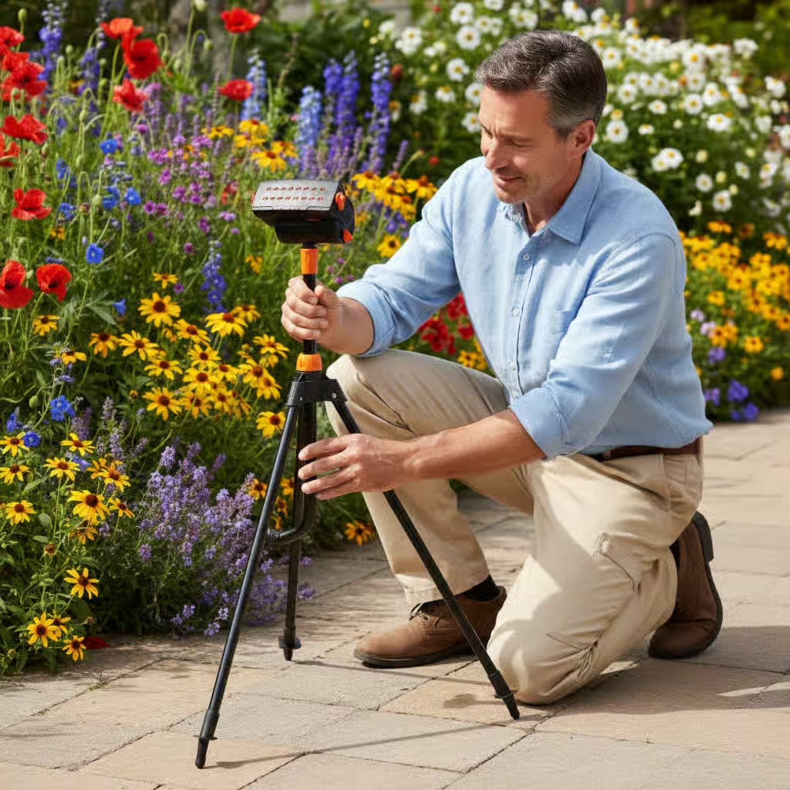 Dreibein-Sprinkler mehrere Sprühmodi höhenverstellbarer Gartensprenger große Reichweite Pendelsprenger