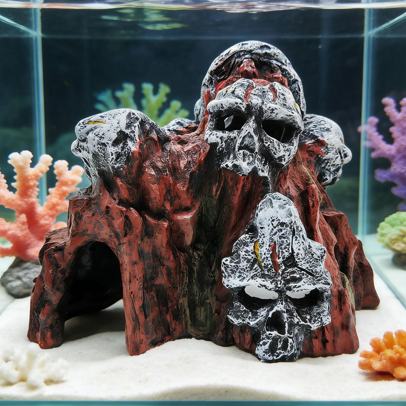 Générique Ornement d ' Aquarium en Forme de crâne créatif, décoration de Grotte en résine, Gothique créatif, Grotte de crâne, Accessoire pour Aquariums, résines, Ornement d ' Aquarium